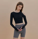 Load image into Gallery viewer, Padded Cutout Long Sleeve Top [2 Colours]
