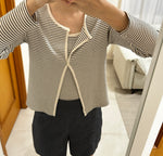 Load image into Gallery viewer, Korean Striped Cami + Cardigan Set
