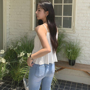 Korean Linen Pleated Camisole - [3 Colours]