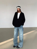 Load image into Gallery viewer, Oversized Collar Sweater [2 Colours]
