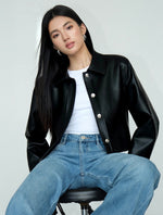 Load image into Gallery viewer, Faux Leather Cropped Jacket [2 Colours]
