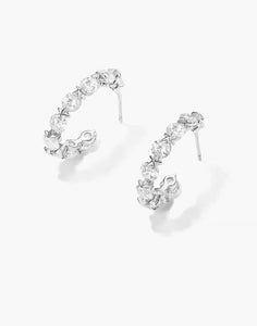 Sparkling Round & Star Hoop Earrings