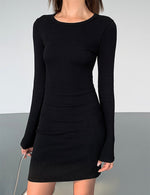 Load image into Gallery viewer, Shoestring Cross Back Mini Dress in Black
