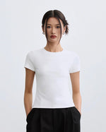 Load image into Gallery viewer, High Neck Stretch Tee in White
