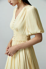 Load image into Gallery viewer, Blouson Pocket Maxi Dress in Yellow
