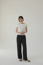 Load image into Gallery viewer, Korean Rotu Ruched Stretch Blouse [2 Colours]
