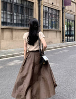 Load image into Gallery viewer, Korean Diino Textured A-Line Skirt [2 Colours]
