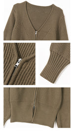 Load image into Gallery viewer, Ribbed Split Hem Cardigan [2 Colours]
