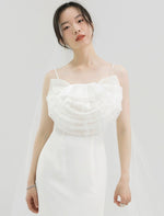 Load image into Gallery viewer, Oversized Rose Cami Shift Dress in White
