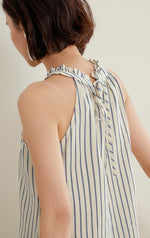 Load image into Gallery viewer, Striped Halter Top in White
