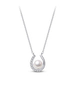 Load image into Gallery viewer, Horseshoe Pearl Diamante Necklace
