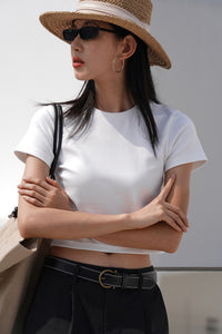 Classic Cropped Tee in White