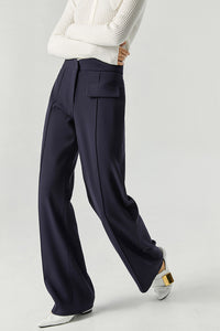 Curve Line Trousers in Navy
