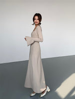 Load image into Gallery viewer, Flute Sleeve Stretch Maxi Dress [2 Colours]
