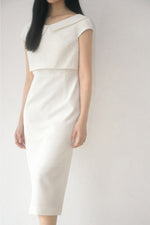 Load image into Gallery viewer, Korean Textured Collar Sheath Dress [2 Colours]
