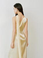 Load image into Gallery viewer, Satin Toga Sash Gown in Yellow
