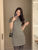 Load image into Gallery viewer, Korean Merino Cashmere Half Knit Dress [3 Colours]
