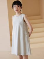 Load image into Gallery viewer, [Ready Stock] Side Button Shift Dress in Greige
