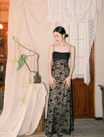 Load image into Gallery viewer, Textured Lace Cami Gown in Black
