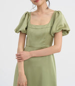 Load image into Gallery viewer, Puff Sleeve Gown in Green
