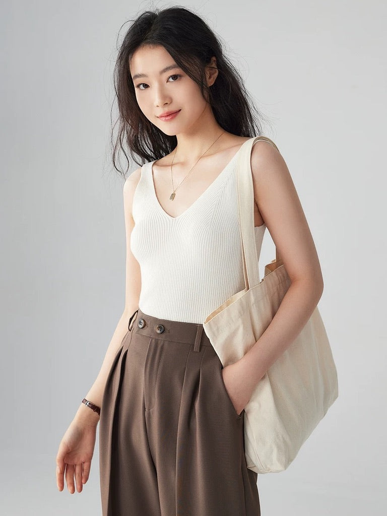 2-Way Tencel Blend Knit Tank Top [3 Colours]