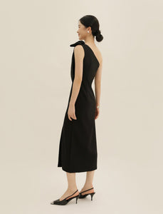 [Ready to Ship] Toga Bow Slit Midi Dress in Black