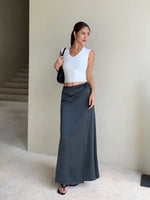 Load image into Gallery viewer, Satin Maxi Wrap Tie Skirt [2 Colours]
