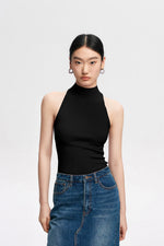 Load image into Gallery viewer, Fine Knit Sleeveless Halter Top [2 Colours]
