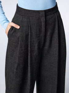 Melange Hook Trousers in Dark Grey