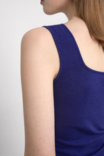 Load image into Gallery viewer, Light Knit Square Neck Tank Top in Blue
