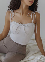 Load image into Gallery viewer, Padded Ribbon Tie Bustier Top [3 Colours]
