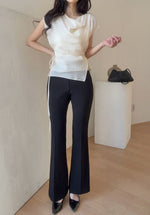 Load image into Gallery viewer, Korean Tencel Blend Wrap Tie Blouse [2 Colours]

