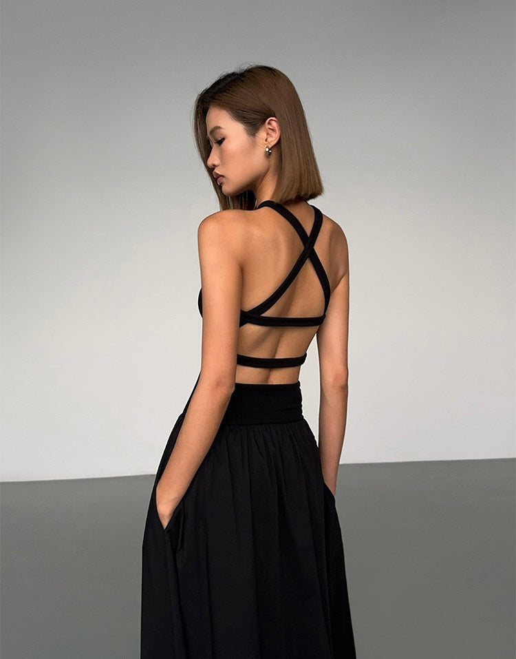 Cutout Cross Back Pocket Dress [2 Colours]