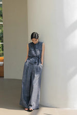 Load image into Gallery viewer, Utility Vest Top // Trousers in Blue Set
