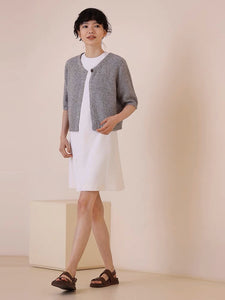 [Ready Stock] Classic Sleeveless Pocket Shift Dress in White