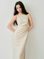 Load image into Gallery viewer, Embellished Boatneck Sheath Midi Dress [2 Colours]
