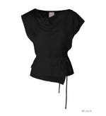 Load image into Gallery viewer, Korean Tencel Blend Wrap Tie Blouse [2 Colours]

