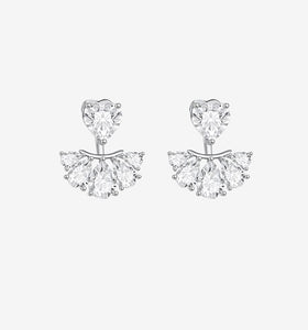 Diamante Tear Drop Cluster Earrings