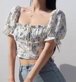 Load image into Gallery viewer, Procida 2-Way Floral Bustier Top in White
