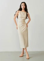 Load image into Gallery viewer, Embellished Boatneck Sheath Midi Dress [2 Colours]
