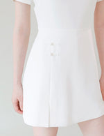 Load image into Gallery viewer, Cheongsam Mini Skort Jumpsuit in White

