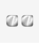 Load image into Gallery viewer, Matte Square Curve Earrings in Silver
