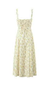 Load image into Gallery viewer, Ella Sweetheart Floral Dress in Yellow
