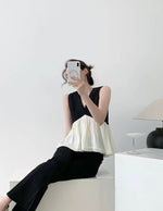 Load image into Gallery viewer, Empire Cut Flutter Top in Black/White
