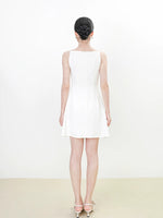 Load image into Gallery viewer, A-Line Mid Shift Dress in White
