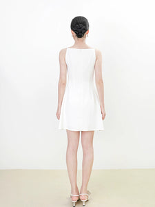 A-Line Mid Shift Dress in White