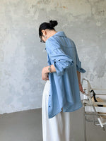 Load image into Gallery viewer, Chambray Shirt + Shorts Set
