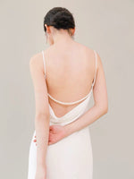 Load image into Gallery viewer, Drop Back Bead Drape Gown in White
