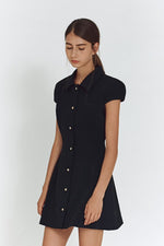 Load image into Gallery viewer, Korean Melanie Button Dress in Black
