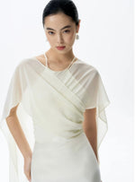 Load image into Gallery viewer, Multi-Way Drop Back Mermaid Gown + Detachable Sash in Cream

